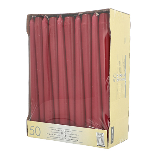 100 Leuchterkerzen Ø 2,2 cm · 25 cm bordeaux 7200 Leuchterkerzen Ø 2,2 cm · 25 cm bordeaux