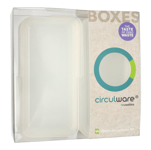 Circulware by Haval Deckel für Mehrweg-Schalen Mix & Match eckig 2,5 cm x 11,7 cm x 23,4 cm transparent