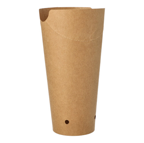 8000 Pommes-Frites-Schütte, Pappe rund Ø 6 cm · 17,7 cm braun groß