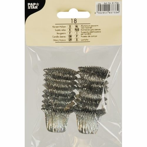 18 Kerzenhülsen Ø 1,9 cm · 2,7 cm silber 17280 Kerzenhülsen Ø 1,9 cm · 2,7 cm silber