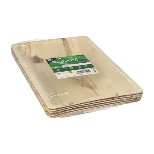 2400 Teller Palmblatt "pure" eckig 3 cm x 23 cm x 16 cm natur