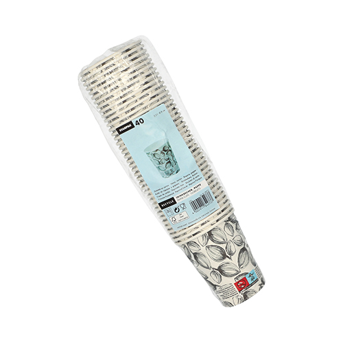 16000 Trinkbecher, Pappe "To Go" 0,2 l Ø 8 cm · 9,1 cm weiss "Leaves"
