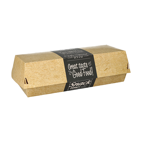 4800 Baguetteboxen, Pappe "pure" 6,5 cm x 7,5 cm x 21 cm "Good Food"