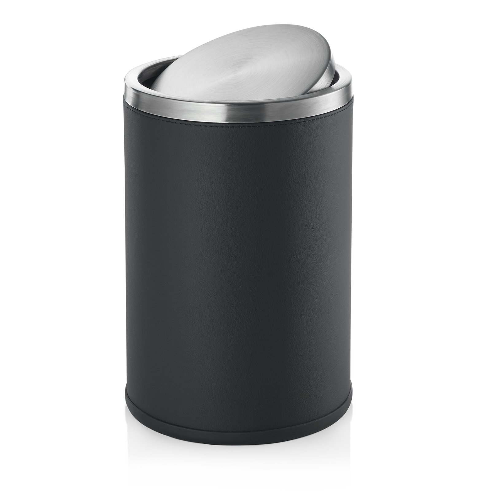 Abfalleimer Ø 20 cm, 9 L Tretabfalleimer, 20 Ltr., mit Kunststoffeinsatz, schwarz pulverbeschichtet, Metall