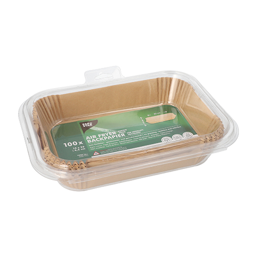 100 Backpapiere 22 cm x 14 cm x 4,5 cm braun für Heißluftfritteusen 31000 Backpapiere 22 cm x 14 cm x 4,5 cm braun für Heißluftfritteusen