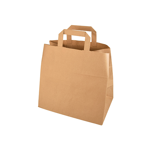 6400 Tragetaschen, Papier 25 cm x 26 cm x 17 cm braun mit Tragegriff