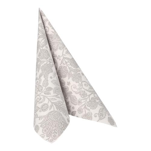250 Servietten "ROYAL Collection" 1/4-Falz 40 cm x 40 cm grau "Paisley" 12500 Servietten "ROYAL Collection" 1/4-Falz 40 cm x 40 cm grau "Paisley"