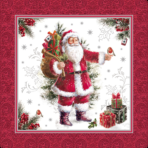 15000 Servietten, 3-lagig 1/4-Falz 40 cm x 40 cm "HoHoHo"