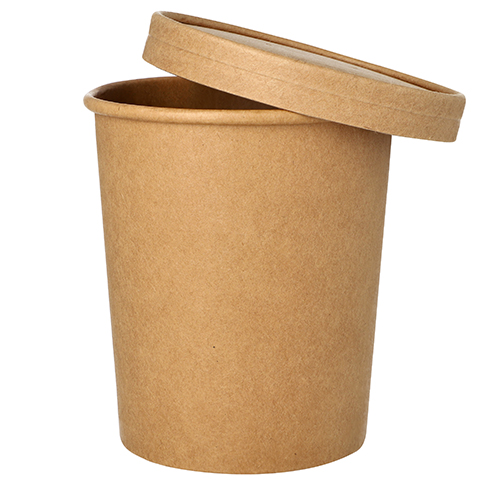 4000 Suppenbecher, Pappe rund 940 ml Ø 11,5 cm · 13 cm braun
