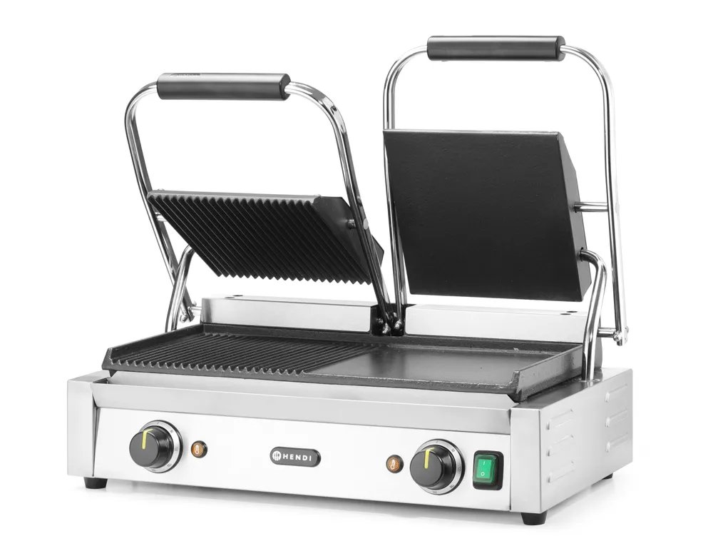 Kontaktgrill - Doppelversion, halb glatt, halb gerillt, 230V/3600W, 570x375x(H)216mm Kontaktgrill - Doppelversion, halb glatt, halb gerillt, 230V/3600W, 570x375x(H)216mm