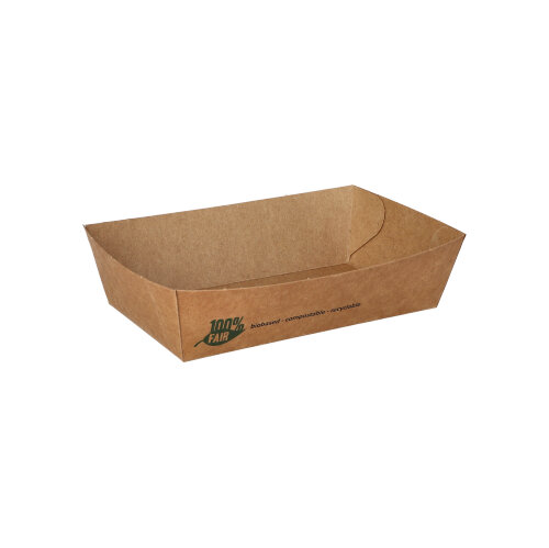 14400 Snacktrays, Pappe "pure" 3,5 cm x 7 cm x 12 cm braun "100% Fair" mittel
