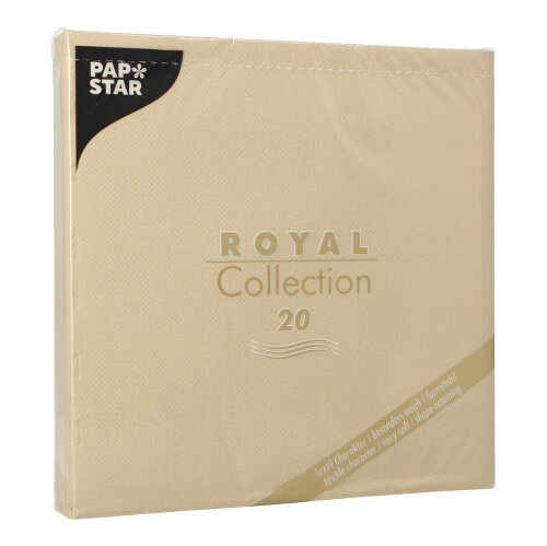 12000 Servietten "ROYAL Collection" 1/4-Falz 40 cm x 40 cm sand