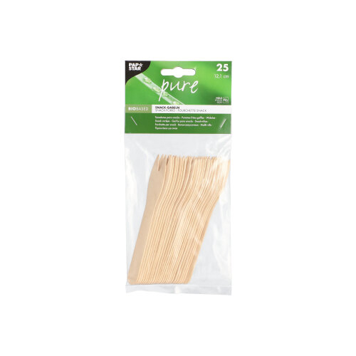 96000 Snack-Gabeln, Holz "pure" 12,1 cm