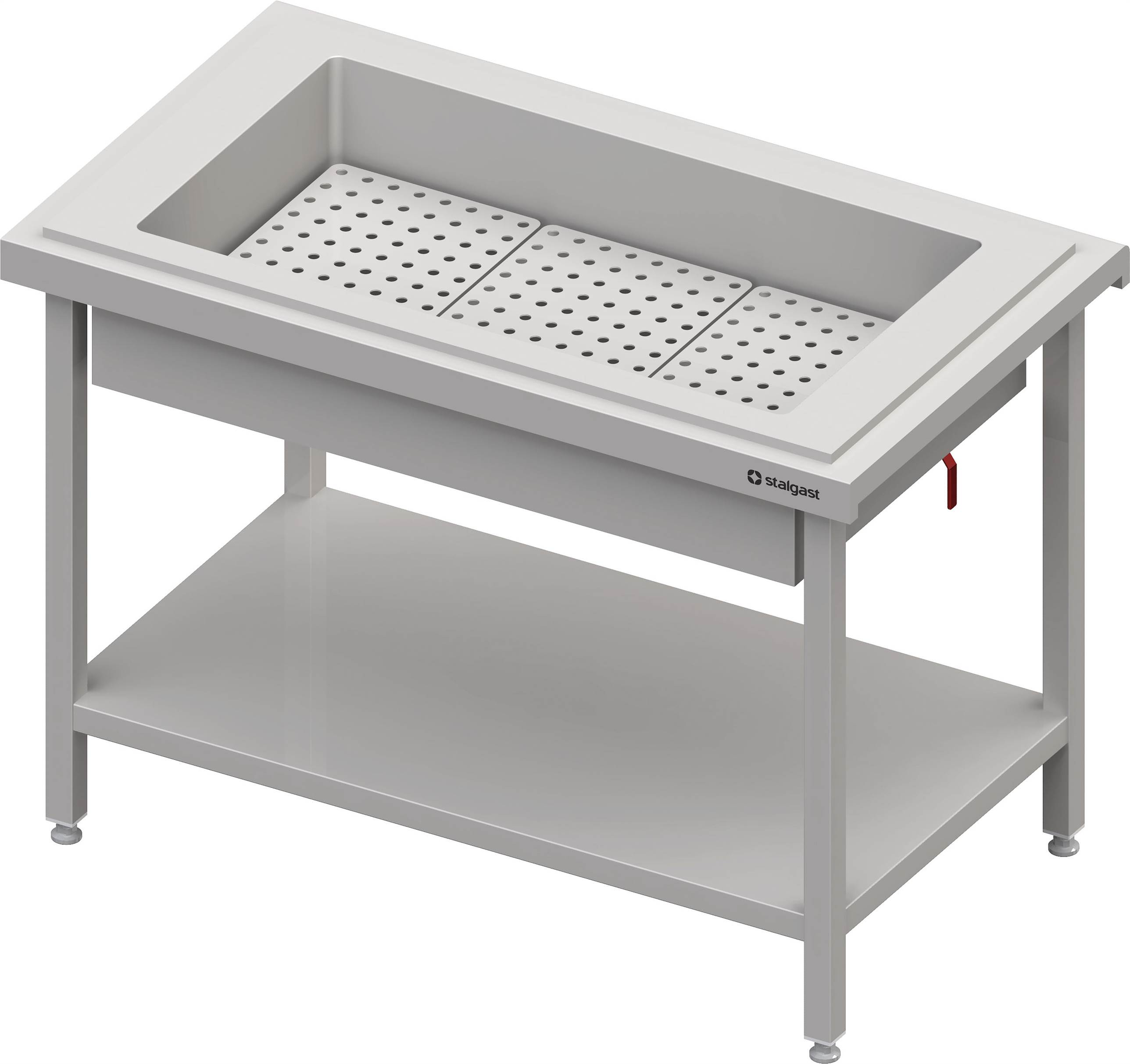 Neutralausgabe mit Eiswanne 3x GN1/1, 1245x750x880 mm, Edelstahlabdeckung Neutralausgabe mit Eiswanne 3x GN1/1, 1245x735x880 mm, Granitabdeckung "Standard G1"