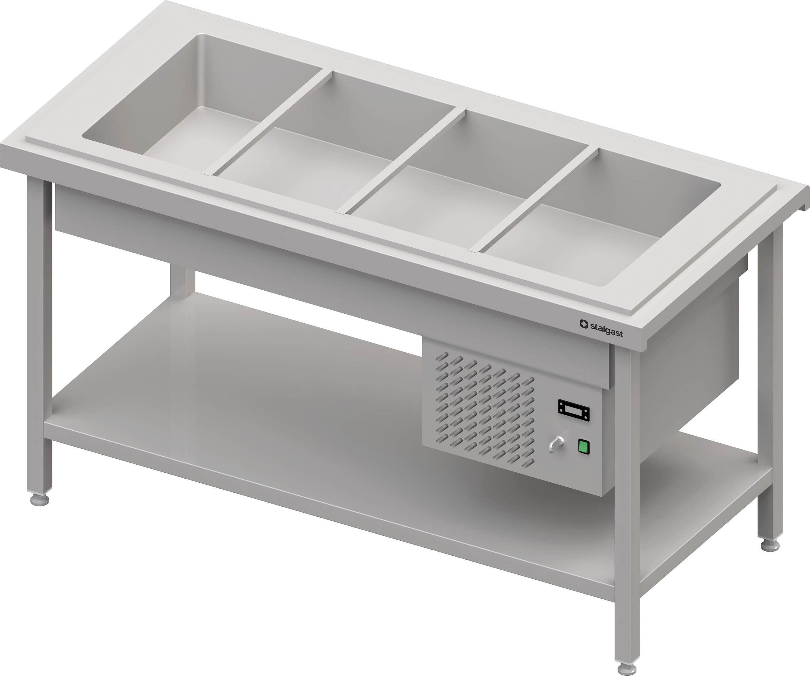 Kaltausgabe mit einer Kühlwanne 4x GN1/1, 1570x735x880, Granitabdeckung "Standard G1" Kaltausgabe mit einer Kühlwanne 4x GN1/1, 1570x735x880, Granitabdeckung "Standard G1"