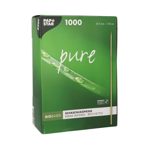 360000 Schaschlikspieße, Bambus "pure" Ø 3 mm · 20 cm