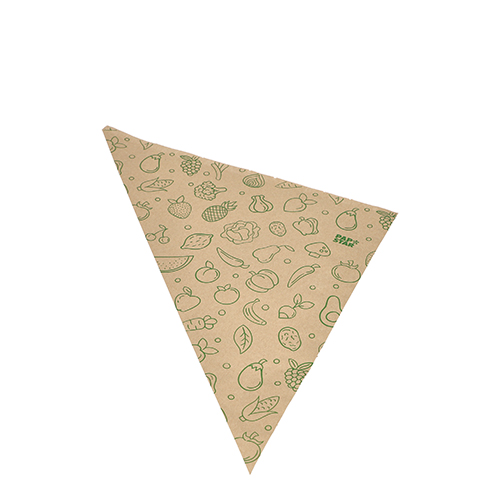 60000 Spitztüten, Kraftpapier 44 cm x 31 cm x 31 cm braun "Fruits & Vegs" Füllinhalt 750 g