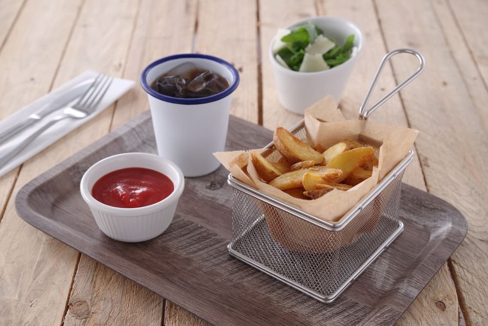 Miniatur-Snack-Frittierkörbe, HENDI, 100x80x(H)75mm Miniatur-Snack-Frittierkörbe, HENDI, 255x135x(H)45mm