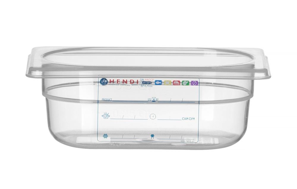 Gastronorm-Behälter 1/9, HENDI, GN 1/9, 0,6L, Transparent, 176x108x(H)65mm