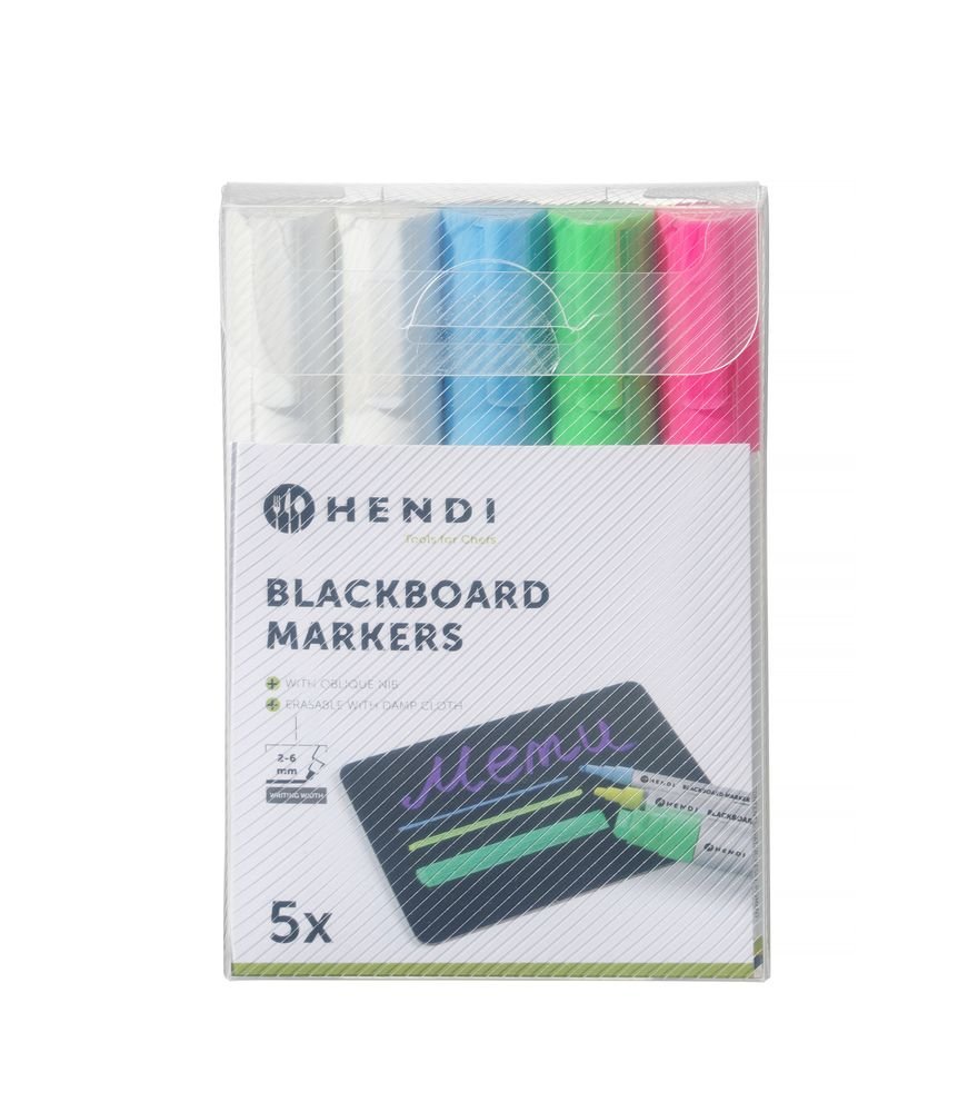 Kreidemarker 6 mm, HENDI, 1x pink, 1x grün, 1x blau, 2x weiß