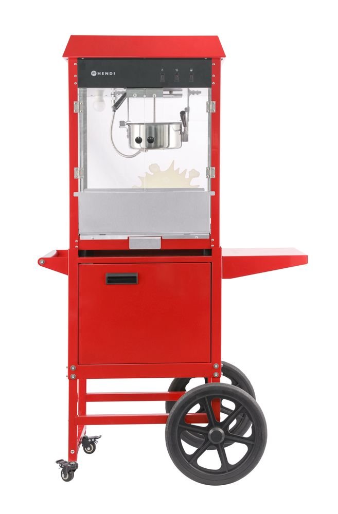 Popcorn-Maschine mit Fahrgestell, Rot, 220-240V/1155W, 940x510x(H)1553mm Popcorn-Maschine mit Fahrgestell, Rot, 220-240V/1155W, 940x510x(H)1553mm
