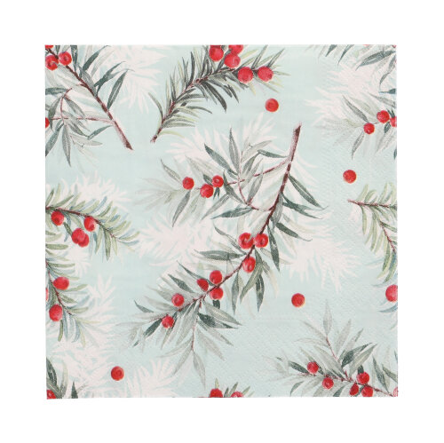 21600 Servietten, 3-lagig 1/4-Falz 33 cm x 33 cm "Yew Branches"