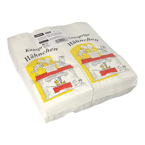 24000 Hähnchenbeutel, Papier mit Alu-Einlage 24 cm x 10,5 cm x 6 cm "Max & Moritz" 1/2