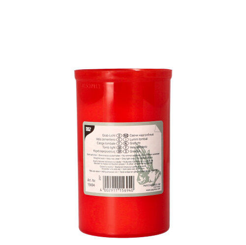 1728 Grablicht T3 Ø 6,4 cm · 10 cm rote Hülle