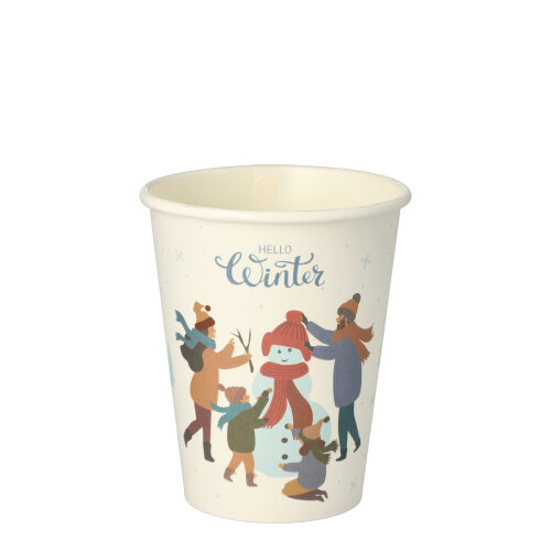 1000 Trinkbecher, Pappe 0,2 l Ø 8 cm · 9,2 cm "Hello Winter" 18000 Trinkbecher, Pappe 0,2 l Ø 8 cm · 9,2 cm "Hello Winter"