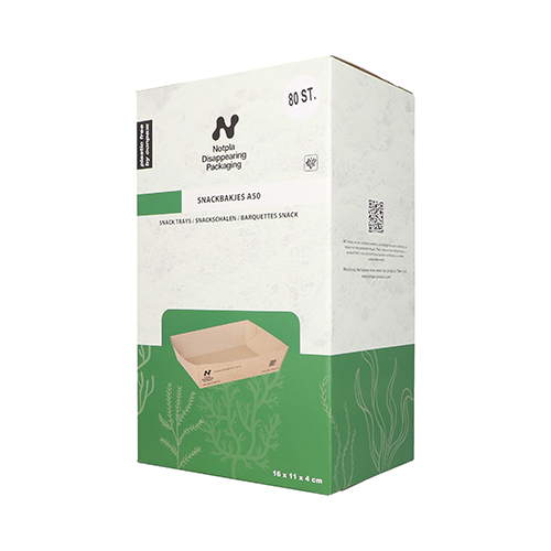 5760 Snacktrays, Pappe "NOTPLA" 4 cm x 11 cm x 16 cm braun