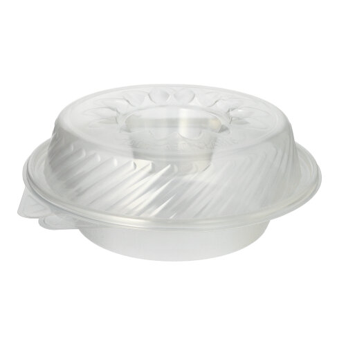 Feinkost- und Salatschalen mit Klappdeckel PP rund 950 ml 9,2 cm x 22 cm x 21,5 cm mit Dipfach Feinkost- und Salatschalen mit Klappdeckel PP rund 950 ml 9,2 cm x 22 cm x 21,5 cm mit Dipfach