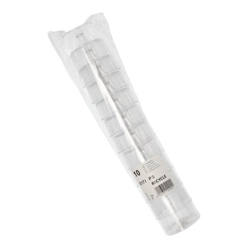 10 Trinkbecher PS 0,17 l Ø 6,6 cm · 8,6 cm glasklar mit Fuß 10800 Trinkbecher PS 0,17 l Ø 6,6 cm · 8,6 cm glasklar mit Fuß
