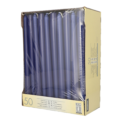 7200 Leuchterkerzen Ø 2,2 cm · 25 cm dunkelblau