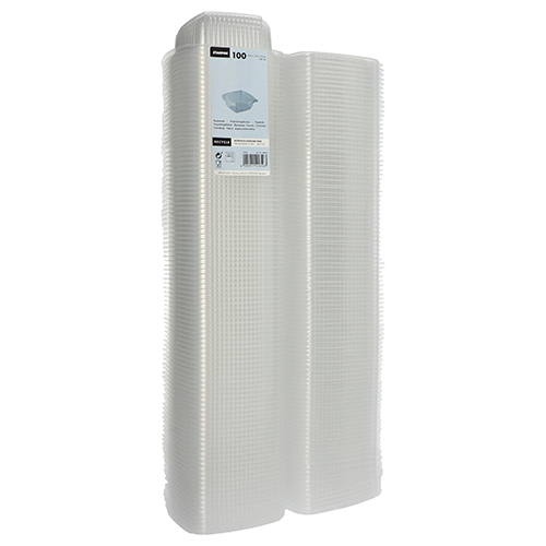 6000 Verpackungsbecher mit Klappdeckeln, PP rechteckig 250 ml 4,4 cm x 11,5 cm x 12 cm transparent