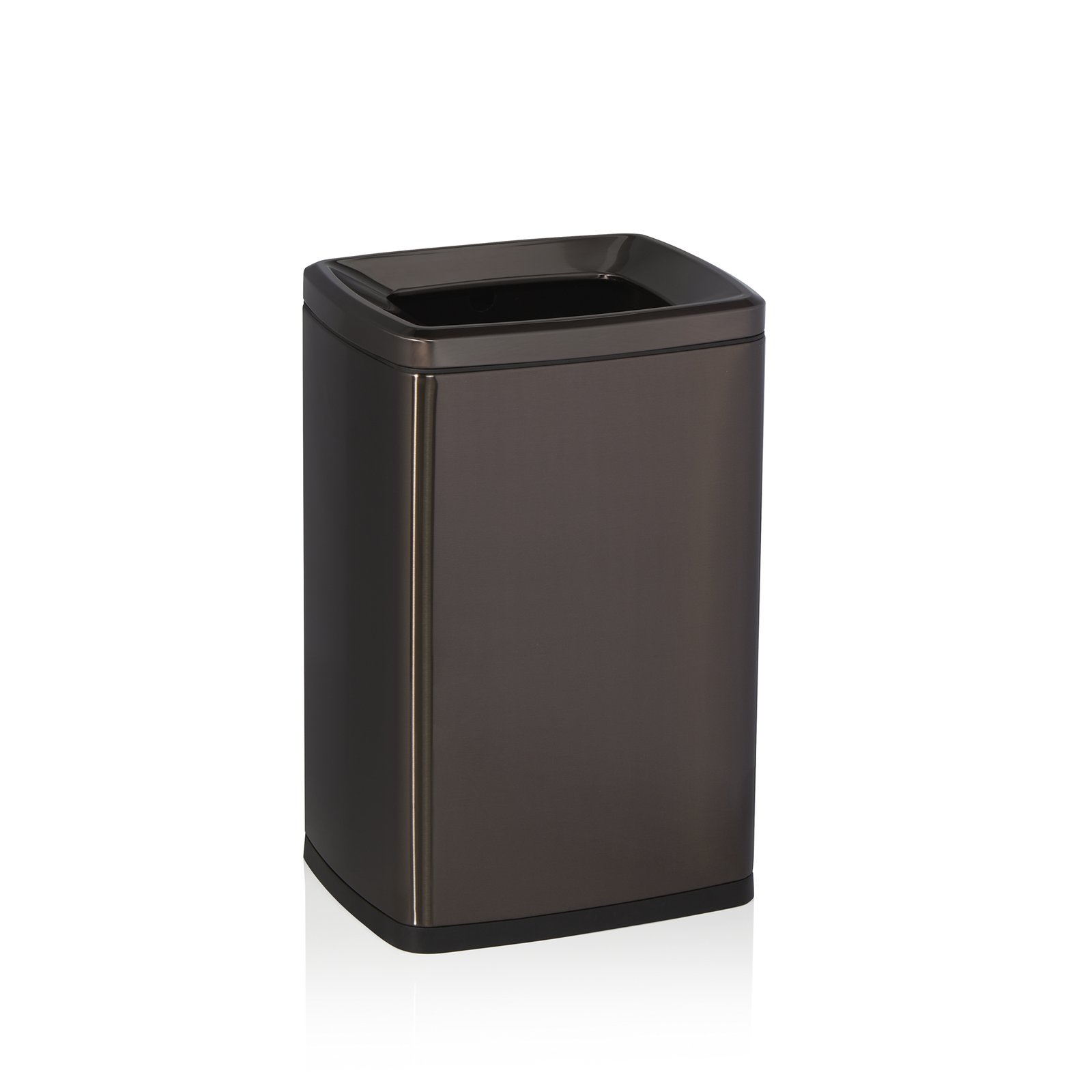 Abfalleimer, 32 x 26,5 x 48 cm, schwarz, Chromnickelstahl, Kunststoff Abfalleimer, 32 x 26,5 x 48 cm, schwarz, Chromnickelstahl, Kunststoff