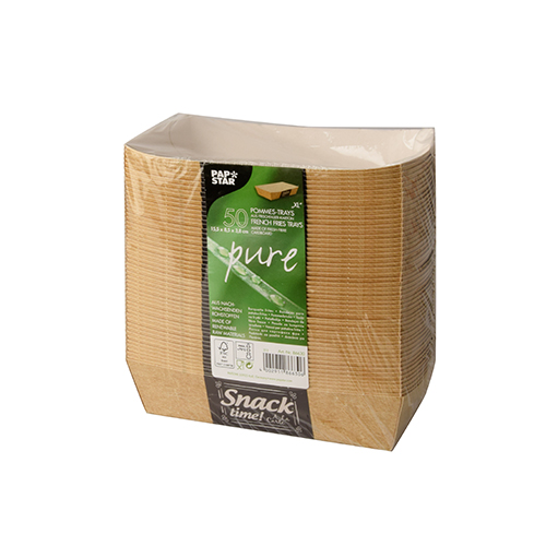 10000 Pommes-Frites-Trays "pure" 3,8 cm x 8,5 cm x 15,5 cm "Good Food" extra groß
