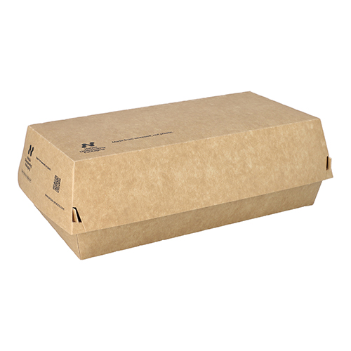 1560 Baguetteboxen, Pappe "NOTPLA" 7,5 cm x 10,7 cm x 22 cm braun