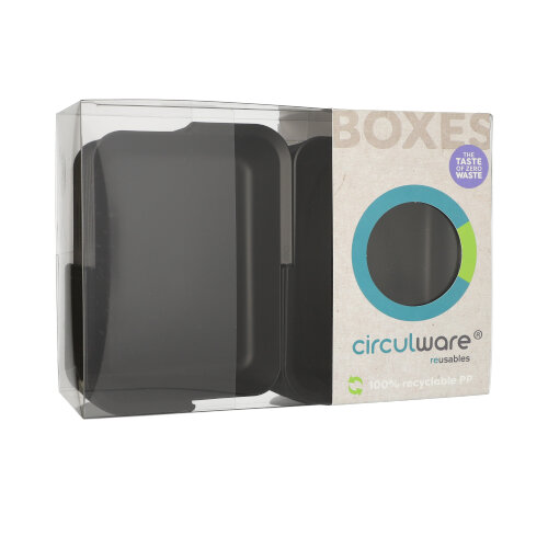 Circulware by Haval Mehrweg-Schalen Mix & Match eckig 3 cm x 15,6 cm x 11,7 cm schwarz