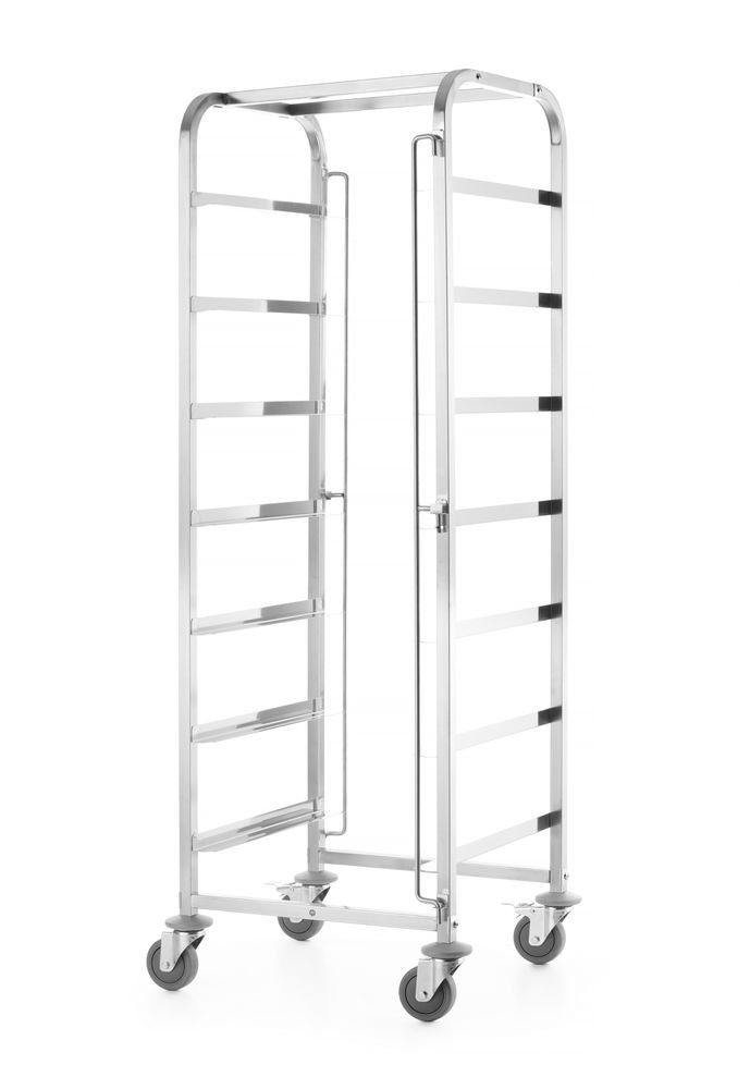 Transportwagen für Spülmaschinenkörbe - 7 Körbe à 500x500 mm, HENDI, 615x560x(H)1710mm