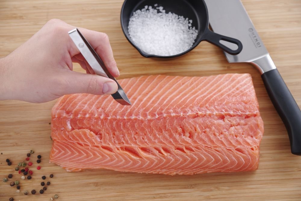 Pinzette für Fischgräten, schräger Kopf, HENDI, (L)120mm