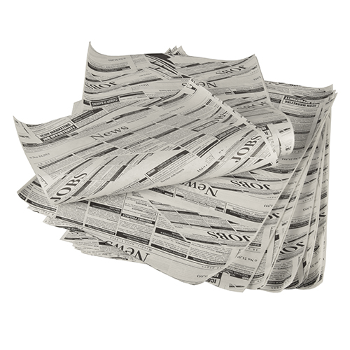 540 Einschlagpapiere, Pergament-Ersatz 35 cm x 25 cm "Newsprint" fettdicht (1 kg)