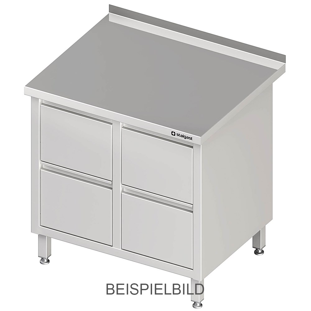 Schubladenschrank mit 2x2 Schubladen, 840x600x850 mm, ohne Aufkantung, verschweißt Schubladenschrank mit 2x2 Schubladen, 840x700x850 mm, ohne Aufkantung, verschweißt