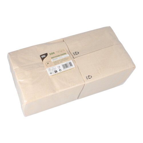 5000 Servietten, 1-lagig 1/8-Falz 33 cm x 33 cm natur aus recyceltem Papier 5000 Servietten, 1-lagig 1/8-Falz 33 cm x 33 cm natur aus recyceltem Papier