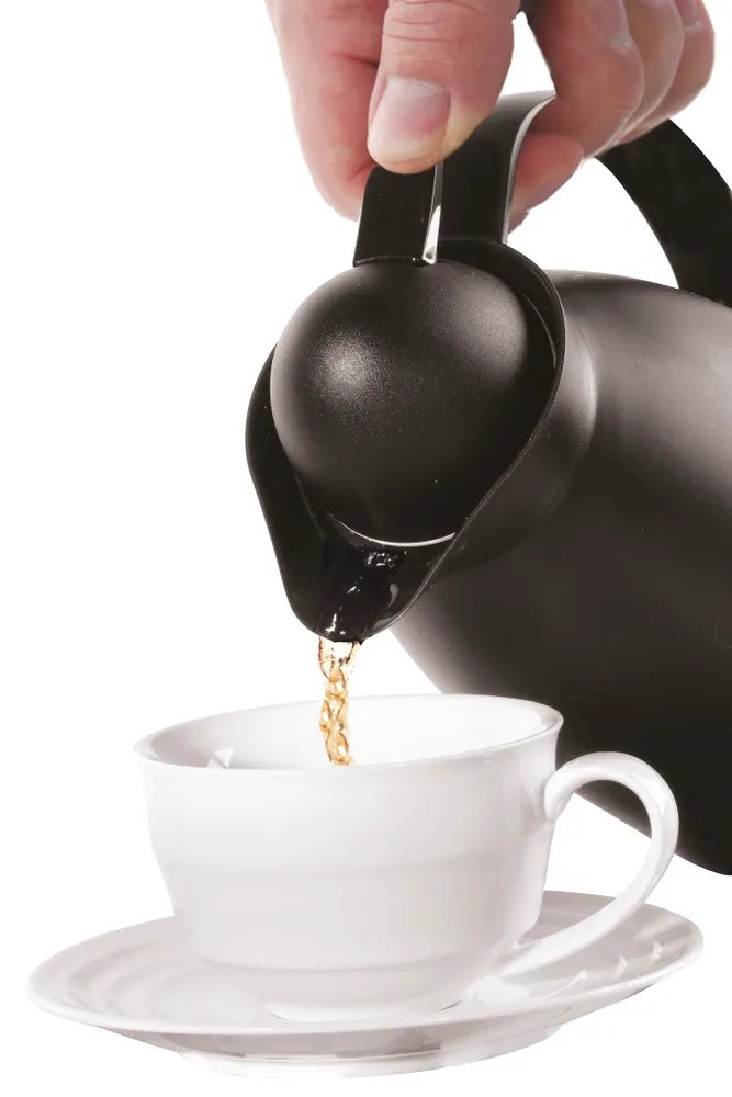 Isolierkanne mit Innenbehälter aus Glas, 1L, Schwarz, ⌀140x(H)268mm