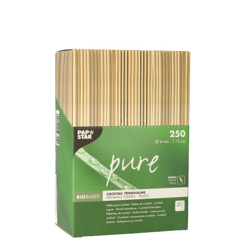 144000 Cocktail Trinkhalme, Stroh "pure" Ø 4 mm · 15 cm