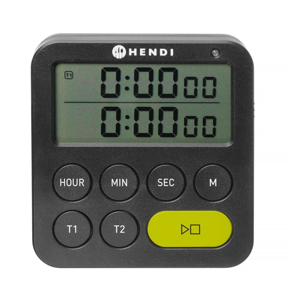 Timer, doppelt, HENDI, Schwarz, 82x20x(H)86mm Timer, doppelt, HENDI, Schwarz, 82x20x(H)86mm