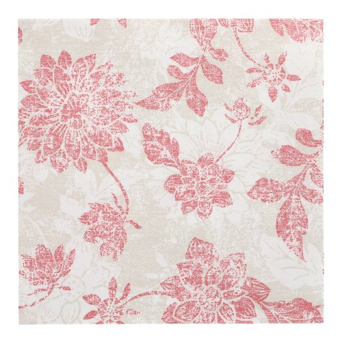 12000 Servietten "ROYAL Collection" 1/4-Falz 40 cm x 40 cm bordeaux "Flowers"