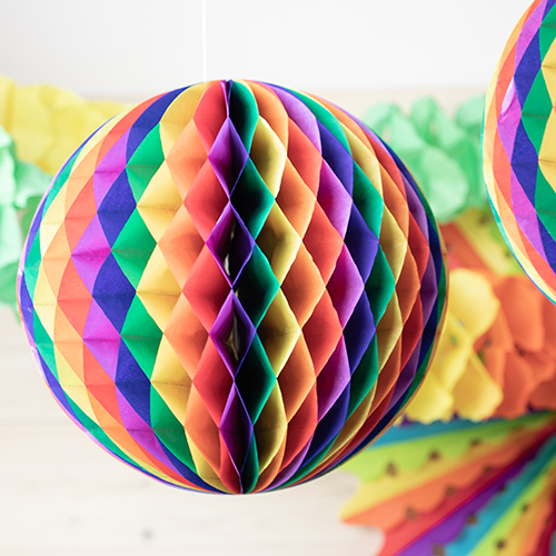 960 Wabenball Ø 30 cm "Rainbow" schwer entflammbar