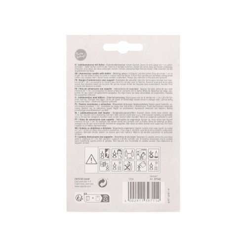 2880 Jubiläumskerzen mit Halter 7 cm gold "30"