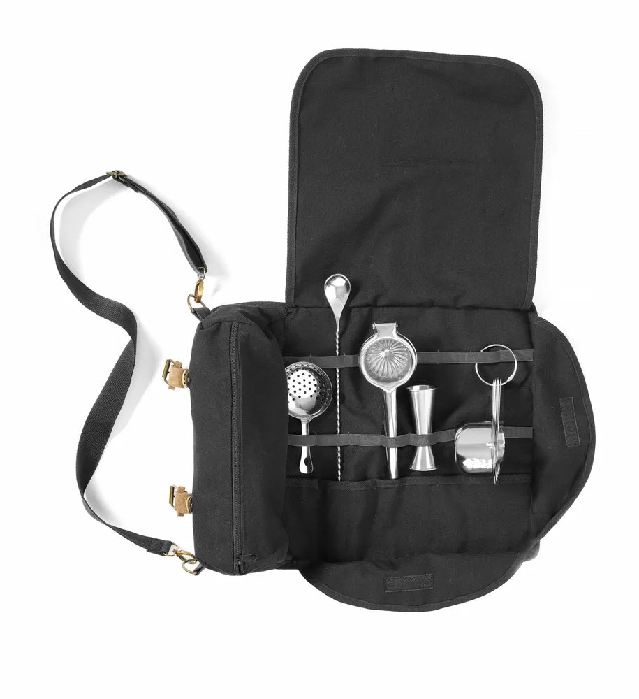 Barzubehörtasche, BarUp, Schwarz, 210x370x(H)70mm Barzubehörtasche, BarUp, Schwarz, 210x370x(H)70mm